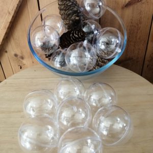 Lot de 10 boules transparentes ø 6 cm